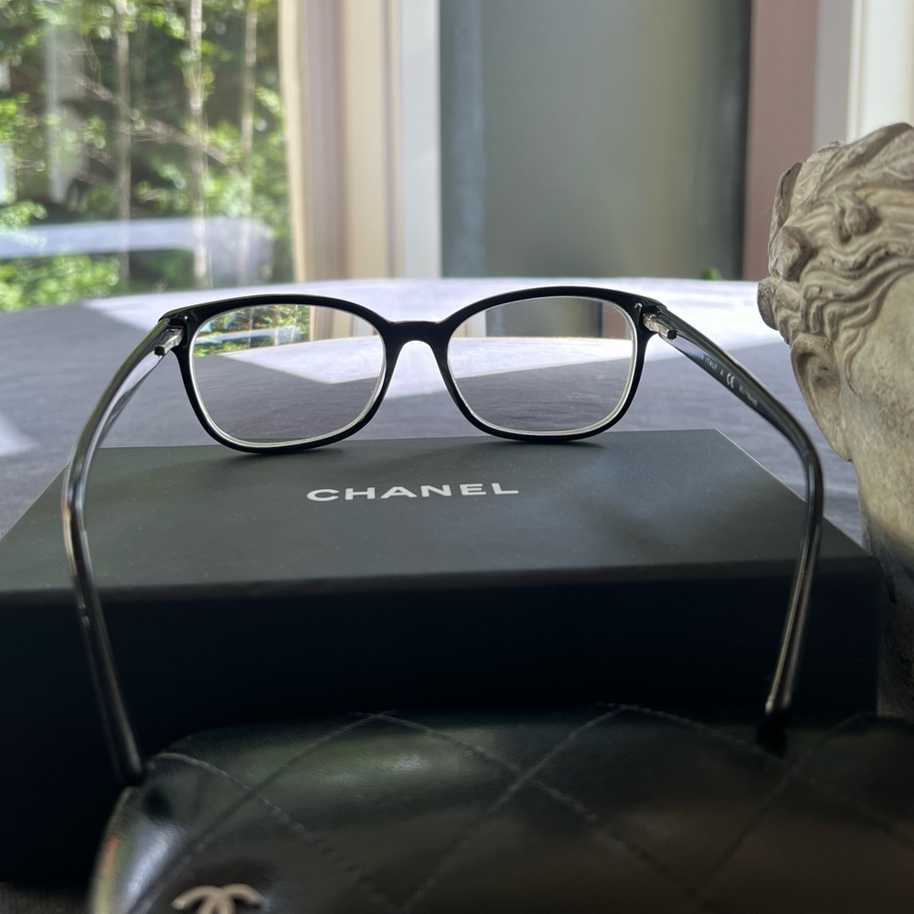 Chanel Women's Glasses Italy with Case Box EUC Grey Black Logo Acetate 54-17 140 - Picture 15 of 16
